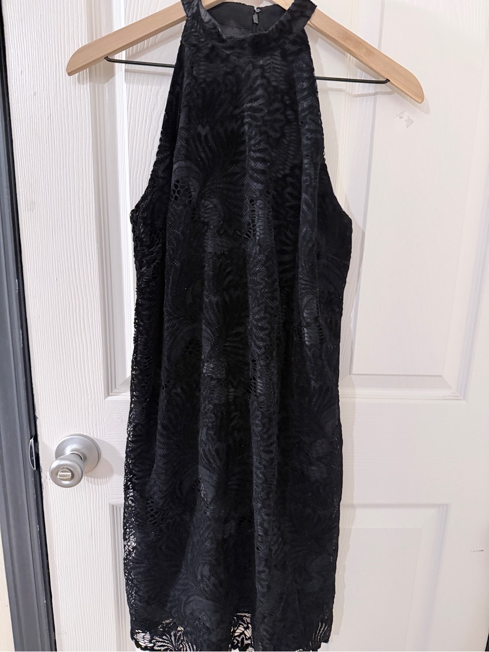 Black Lace Halter Dress